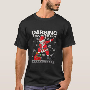 T-shirt Noël Dabbing Snow Santa Claus Noël pour les hommes