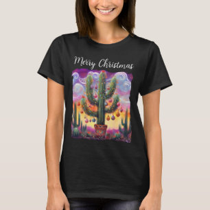 T-shirt Noël dans le désert Sud-Ouest Saguaro Cactus