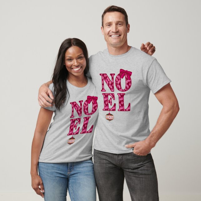 T-shirt NOEL dans un Motif d'arbre de Noël en Bourgogne (Unisexe)
