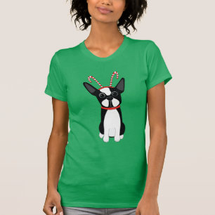 T-shirt Noël de Boston Terrier