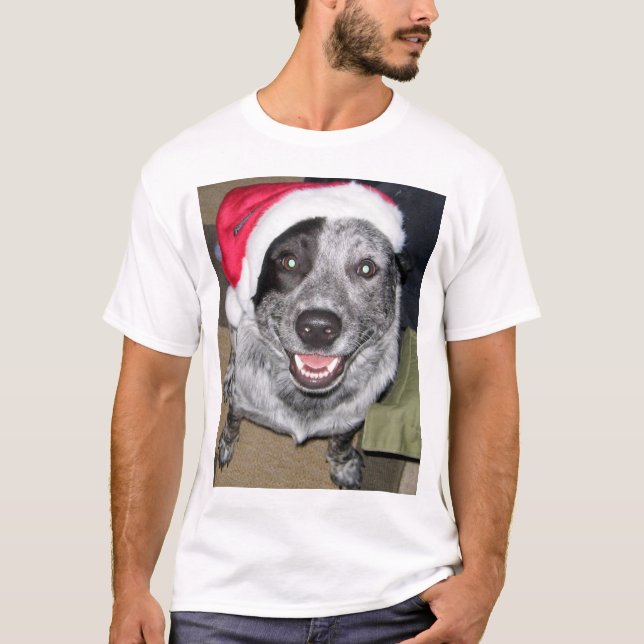 T-shirt Noël de chien de bétail (Devant)