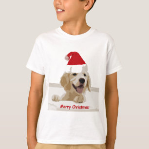 T-shirt Noël de Golden Retriever avec Santa Hat