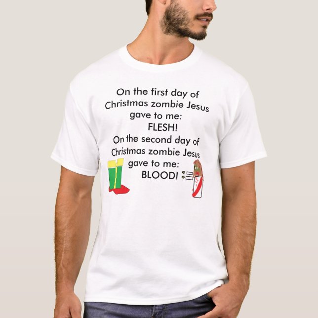 T-shirt Noël de Jésus de zombi (Devant)