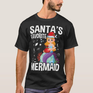 T-shirt Noël de la sirène préférée de père Noël