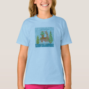 T-shirt Noël de lamas de Navidad   d'ouatine beau