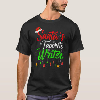 T-shirt Noël De L'Écrivain Favori De Xmas Père Noël