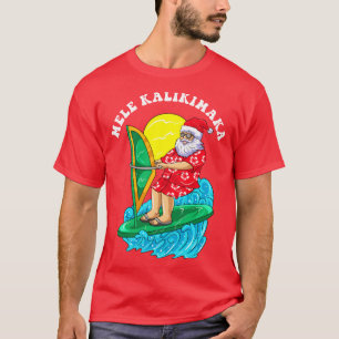 T-shirt Noël de Mele Kalikimaka Père Noël Wind Surfing