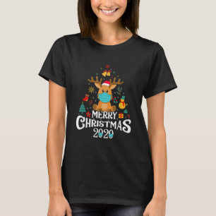 T-shirt Noel de Noël 2020 Cos de masques de cerfs d'arbre