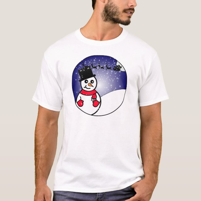 T-shirt Noël de Noël de Noël de motoneige (Devant)
