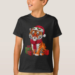 T-shirt Noël de Noël de Père Noël Bengale Tiger