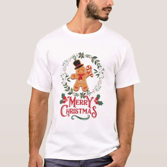 T-shirt Noël de pain d'épices (Devant)