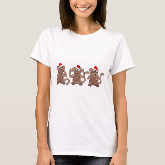 T-shirt Noël de singe (Devant)