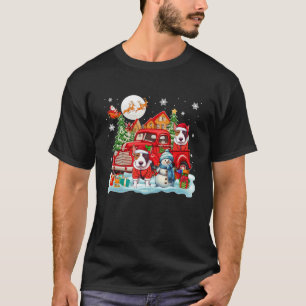 T-shirt Noël Deux Taureaux Père Noël Sur Camion De Récupér