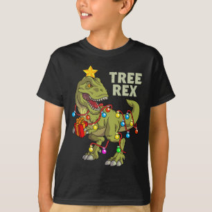 T-shirt Noël Dinosaur Enfants Garçons Hommes Lumières de N