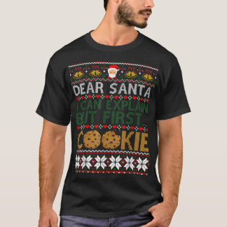 T-shirt Noël Drôle Cher Père Noël Mange Des Cookies Vilain