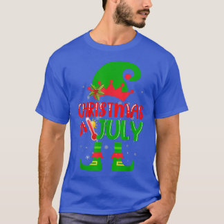 T-shirt Noël drôle en Juillet Chemise Eté Elf Père Noël Xm