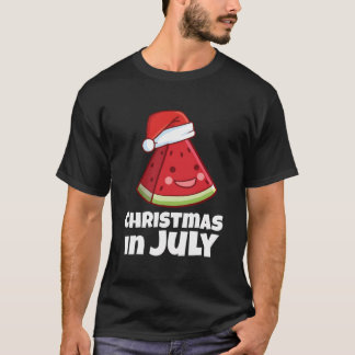 T-shirt Noël Drôle En Juillet Chemise Eté Watermelon Sa