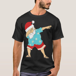 T-shirt Noël Drôle En Juillet Dabbing Santa Claus Hawaii