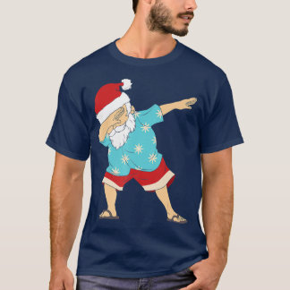 T-shirt Noël Drôle En Juillet Dabbing Santa Claus Hawaii