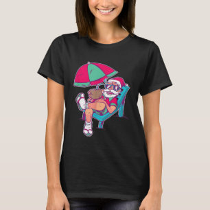 T-shirt Noël drôle en juillet Père Noël Hawaiian Tee Summe
