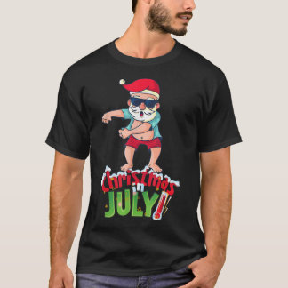 T-shirt Noël drôle en juilletÉté Dabbing Père Noël Noël