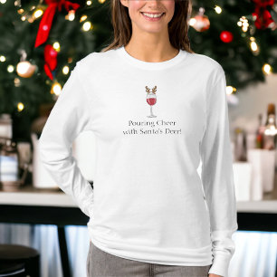 T-shirt Noël Drôle en train de se réjouir avec Père Noël D