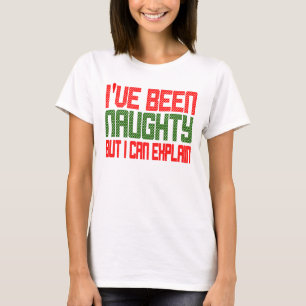 T-shirt Noël drôle J'ai été coquin croix scintillant