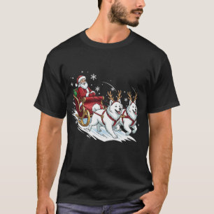 T-shirt Noël drôle Samoyède Chiens Amant Xmas