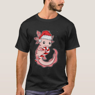 T-shirt Noël drôle souriant Axolotl Sucre de canne doux L