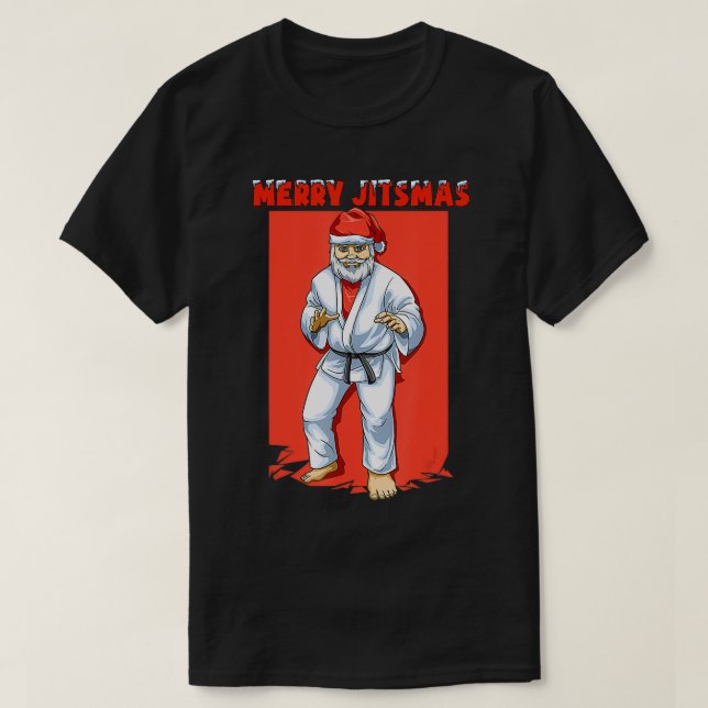 T-shirt Noël du Père Noël Drôle Jiu Jitsu brésilien (Design devant)