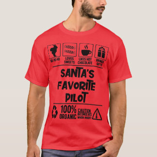 T-shirt Noël du pilote favori de Santas