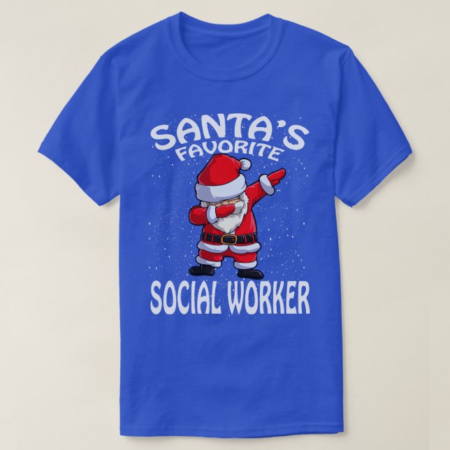 T-shirt Noël du travailleur social favori de Santas (Design devant)
