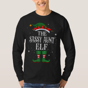 T-shirt Noël Elf Matching Famille Amusante La tante sassy