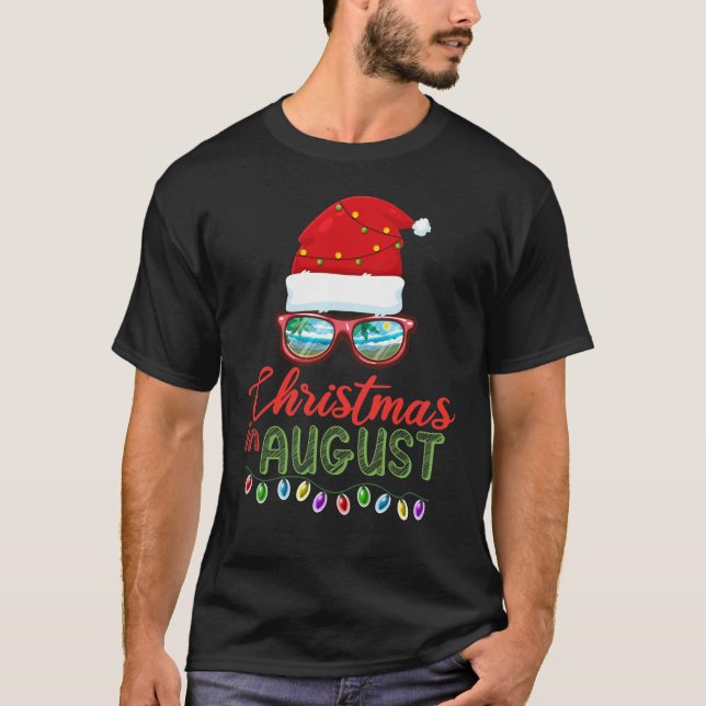 T-shirt Noël en août (Devant)