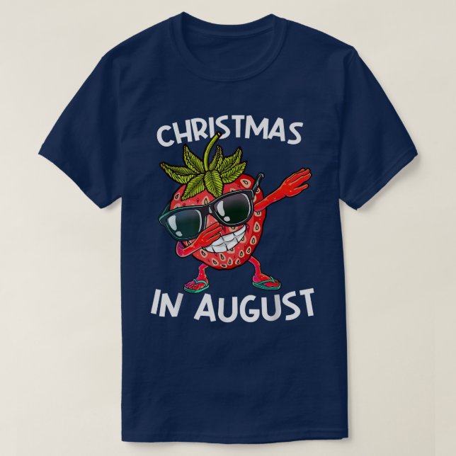 T-shirt NOËL EN AOÛT Décoration Fraise D'Été  (Design devant)