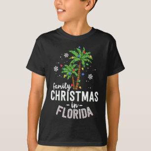 T-shirt Noël en famille en Floride Palmiers Xmas Beach