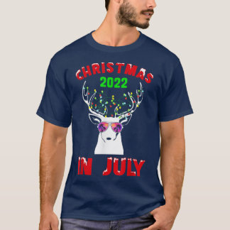 T-shirt Noël En Juillet 2022 Reindeer Snow Joyeux Père Noë