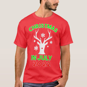 T-shirt Noël En Juillet 2022 Reindeer Snow Joyeux Père Noë