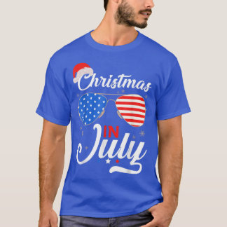 T-shirt Noël En Juillet Amusant 4 juillet Plage Été C