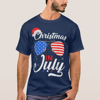 T-shirt Noël En Juillet Amusant 4 juillet Plage Été C