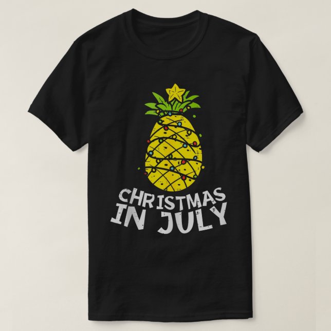 T-shirt Noël En Juillet Ananas Xmas Arbre Été Hommes W (Design devant)