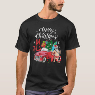 T-shirt Noël En Juillet Camion Vintage Père Noël Surfing