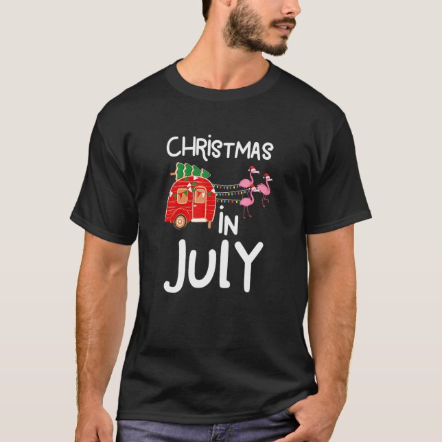 T-shirt Noël En Juillet Camping Été (Devant)