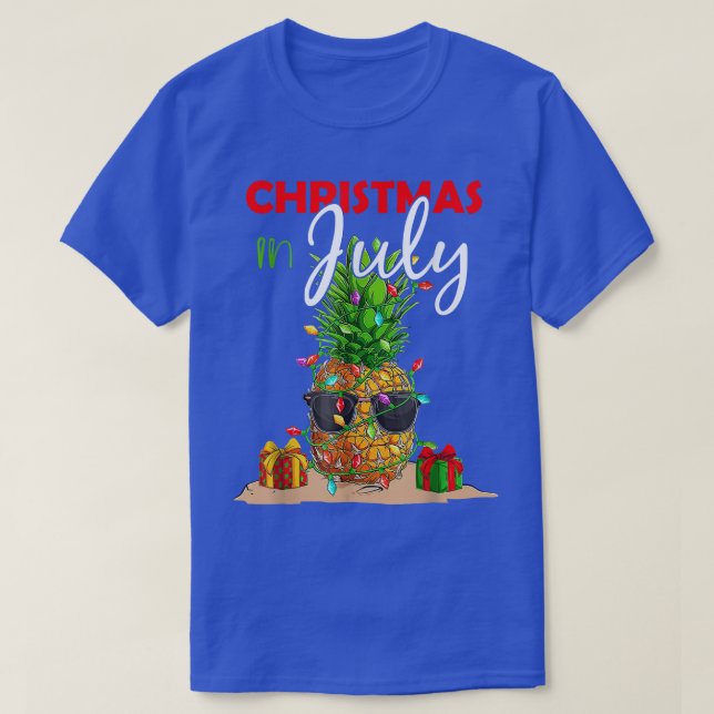T-shirt Noël En Juillet Chemise Ananas Xmas Arbre Été (Design devant)