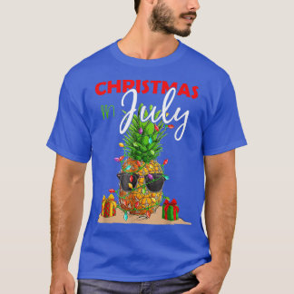 T-shirt Noël En Juillet Chemise Ananas Xmas Arbre Été