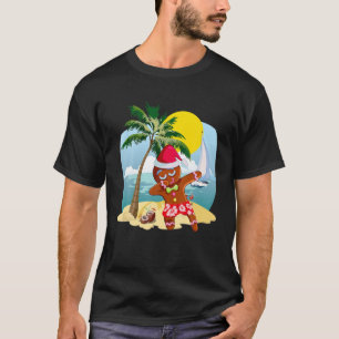T-shirt Noël En Juillet Dabbing Père Noël Gingembre Été