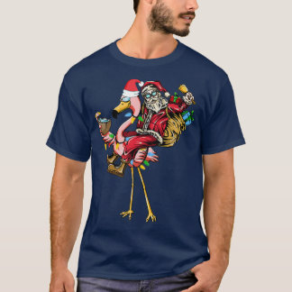 T-shirt Noël En Juillet Été Cocktails Flamant rose Père No