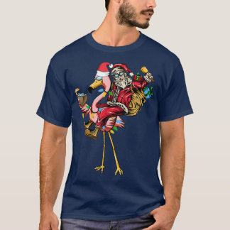 T-shirt Noël En Juillet Été Cocktails Flamant rose Père No