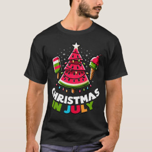 T-shirt Noël En Juillet Été Psaulon Arbre À Popsicles