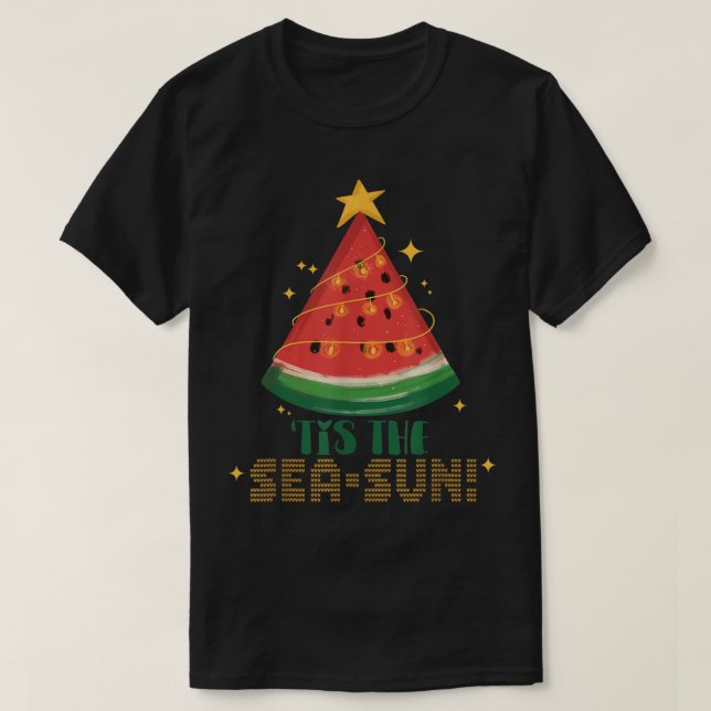 T-shirt Noël En Juillet Fête Tee Watermelon Noël  (Design devant)